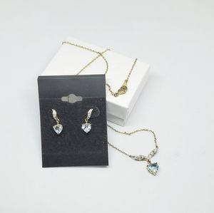Rare Blue Topaz and Diamond Necklace & Earring Set